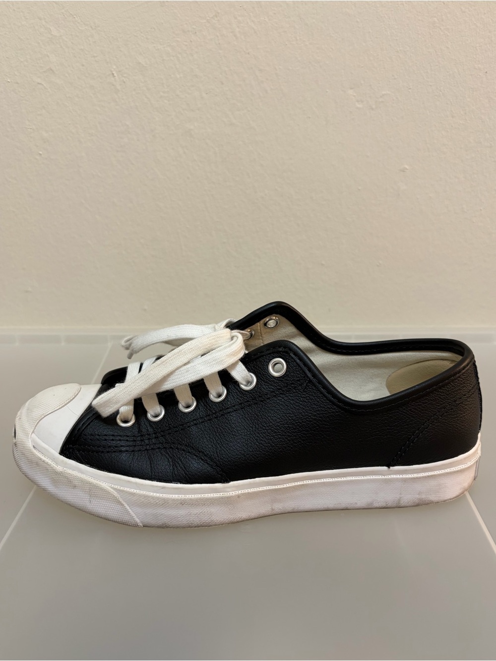 Converse Jack Purcell Black Leather  Sneakers Women's Size 7.5 / Men's Size 6